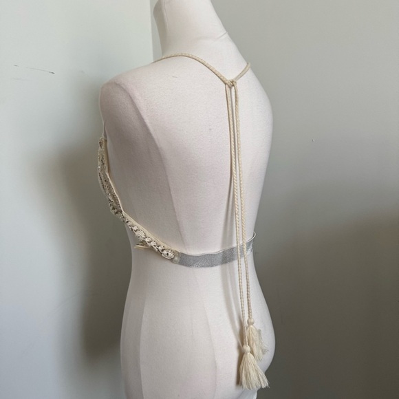 Free People Beaded Embroidered Bralette – Ivory Boho Festival Top - Picture 4 of 6